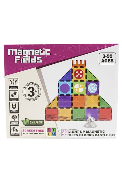 Magnetic Fields Light Magnetic Tiles Blocks Castle set- 22 Pcs