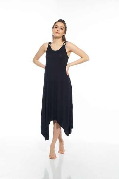 Estiva 23233 Rochie de damă, de culoare uni, cu cataramă de umăr, din viscoză