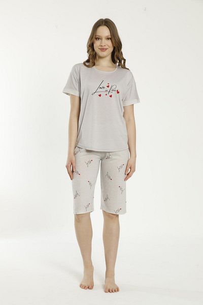 Estiva 22069 Set pijama Capri din viscoză cu mâneci scurte