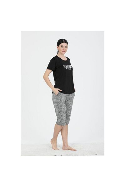 PJS 24228 Costum Capri cu mânecă scurtă cu model Spirit pentru femei