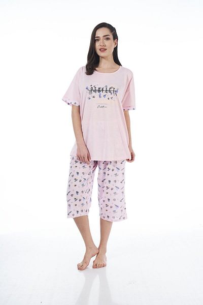 Estiva 22071 Women's Viscose Short Sleeve Capri Pajama Set