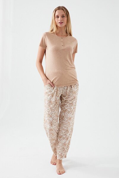 Pierre Cardin 8521 Tropical Vibes Kadın Kısa Kol Pijama Takım