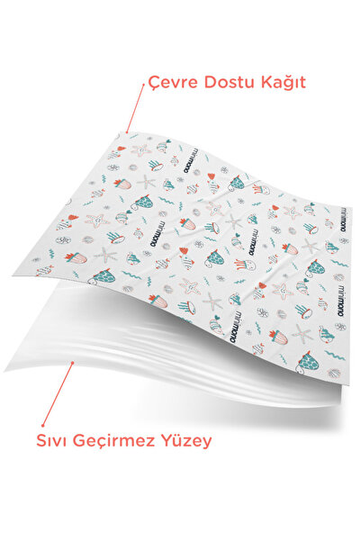 Minimono Mama Sandalyesi Altı Ve Aktivite Örtüsü 3 Rulo 30 Adet - Deniz Canlıları