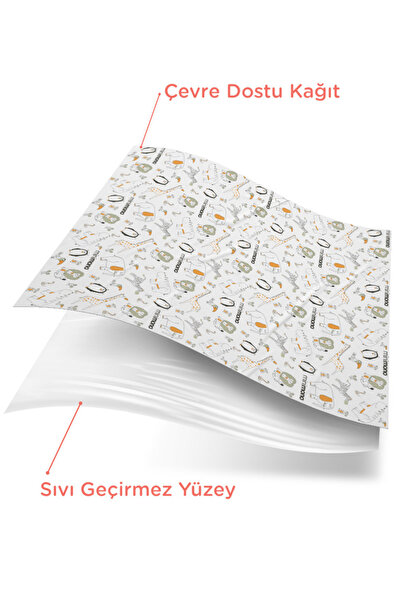 Minimono Mama Sandalyesi Altı Ve Aktivite Örtüsü 3 Rulo 30 Adet - Orman Hayvanları