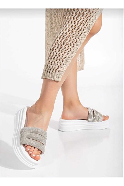 ELEVAM Stone Detailed Three-Stripes Women's Slippers