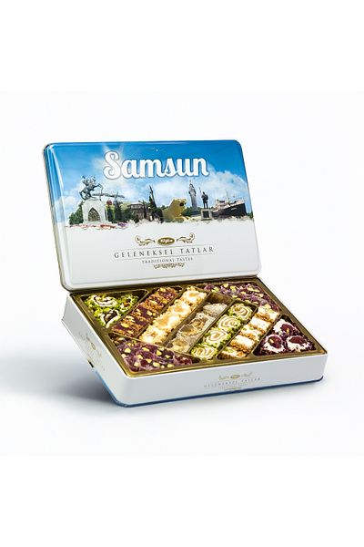 Tuğba Kuruyemiş 540 Gr Traditional Flavors Metal Box - Samsun (Turkish Delight)