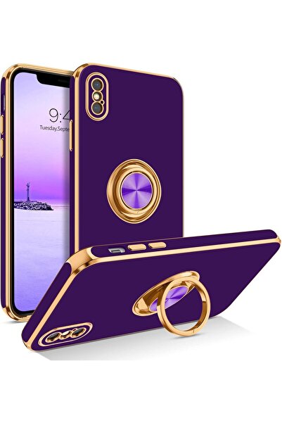 AWH جراب iPhone Xs Max - ملائم بشكل نحيف، حامل حلقي لامع، ممتص صدمات ناعم من ...
