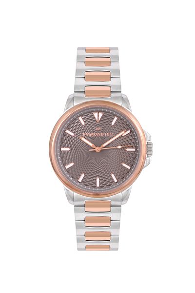 DIAMOND HILL Men's Watch Silver Rose Brown Dial Model DHTTRGG3042