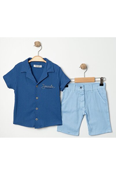 Chicsy Baby Kids and Toddlers Set with Stylish Shirts and Adjustable Waist Short Sleeve Shorts for Special Occasions - Flag