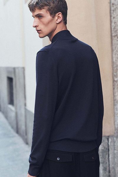 H&M Slim Fit Zip-top Fine-knit Jumper