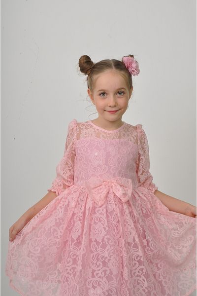 Filizdens Kids Rochie pentru fete cu cataramă cu mâneci lungi pentru copii rochie de seară pentru petrecere, bal, rochie de nuntă