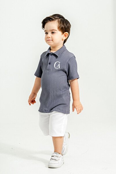 Chicsy Baby Leaf Pattern Style Lakos Shorts Set - Adjustable Waist, Short Sleeve Set of 2 Kids and Baby Clothing Custom