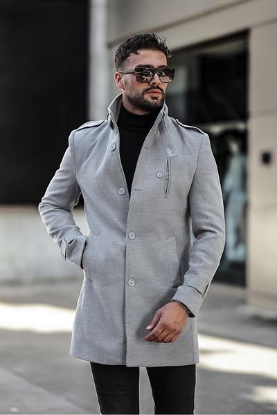 Delpino Pánský kabát Slim Fit s dlouhou manžetou