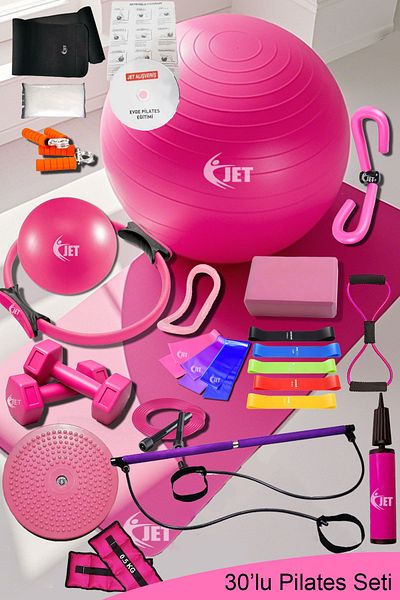 Jet 30 Pilates Set - Resistance Bands, Bar, Ball Mat and Dumbbell