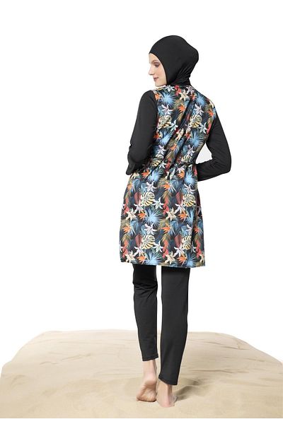 Ruko Maio 22148-3 0 Collar Parachute Micro Fabric Full Hijab Swimsuit