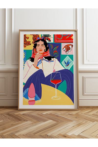 HOMEPACK Единична картина в дървена рамка, единичен плакат, картина TK/784