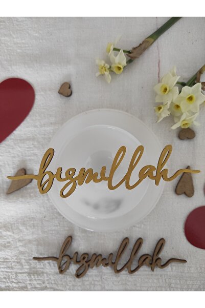 aycut 6 Adet Ramazan Sofrası Süsü Bismillah Bereket Süsü BESMELE  El Boyaması