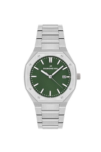 DIAMOND HILL Men's Watch Silver Green Dial Model DHSSGR2370