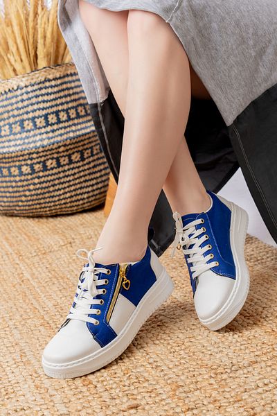 marinarosse Women's Rubel Navy Blue Zipper Detailed Sneakers