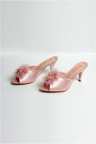 gd goldoremi Giona 502 Women's Heeled Furry Bridal Dowry Slippers