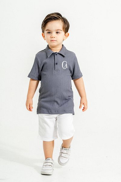 Chicsy Baby Leaf Pattern Style Lakos Shorts Set - Adjustable Waist, Short Sleeve Set of 2 Kids and Baby Clothing Custom