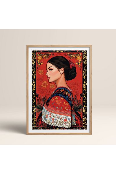 HOMEPACK Единична картина в дървена рамка, единичен плакат, картина TK/787