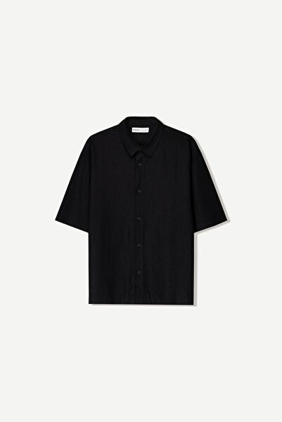 Bershka Short sleeve linen blend shirt