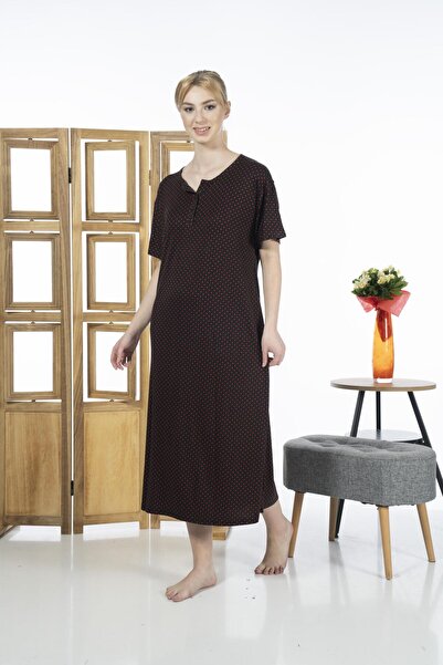 Estiva 23239-3 Μακρυμάνικο φόρεμα με κουμπιά με στάμπα Lycra Viscose Casual