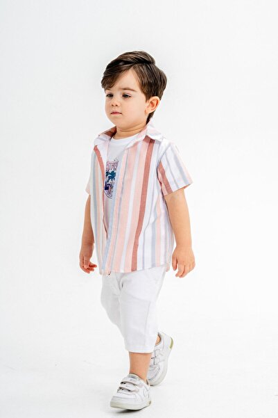 Chicsy Baby Striped 3-Piece Set with Stylish Shirts for Kids and Baby - Adjustable Waist and Short Sleeve Shorts