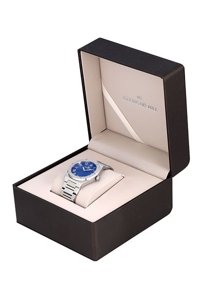 DIAMOND HILL Men's Watch Silver Blue Dial Model DH-521GBL