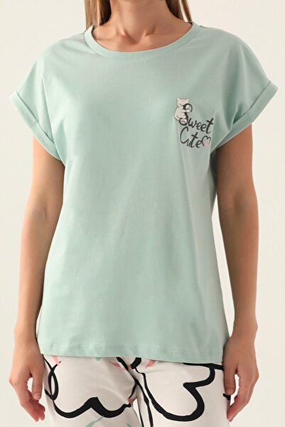 ROLY POLY 3399 Cute Kadın Kısa Kol Pijama Takımı