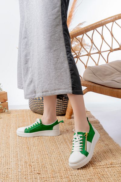 marinarosse Women's Rubel Green Zipper Detailed Sneakers