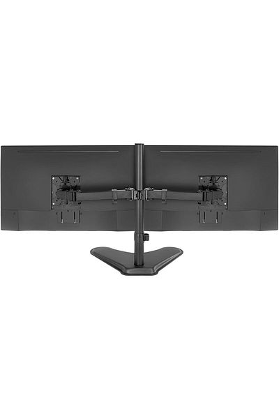 AWH Dual Monitor Desk Stand, Adjustable Free-Standing LCD Mount for 20-27" Screens, Black