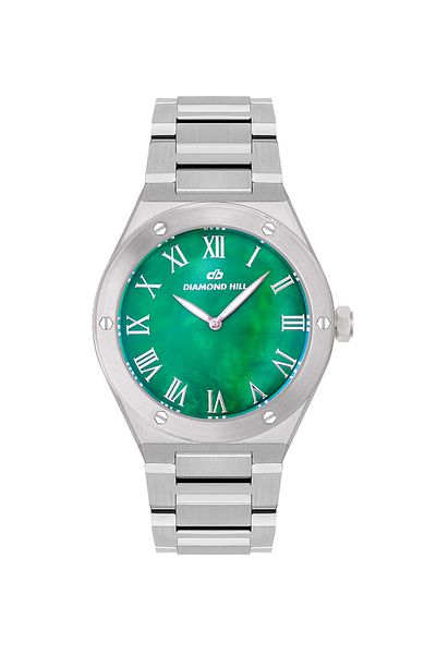 DIAMOND HILL Men's Watch Silver Green Dial Model DH-521GGR