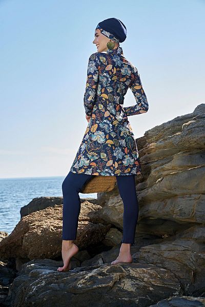 Ruko Maio 23121-7 Double Boned Turtleneck Full Hijab Swimsuit