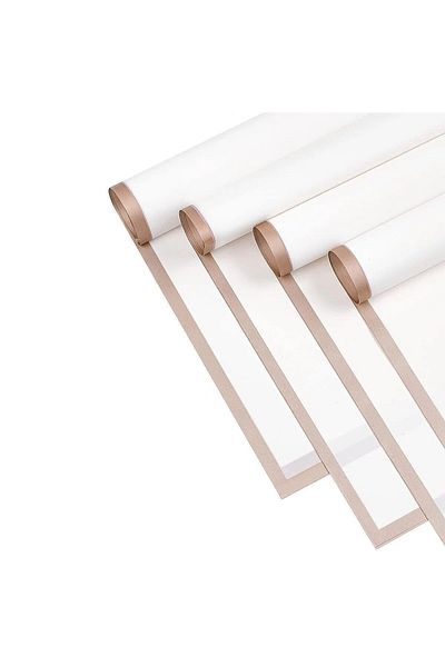 Pika Design 5 Pieces of White Gold Edged Flower Bouquet Paper - Matopp 58X58 cm
