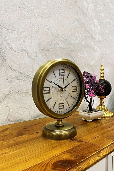 Genel Markalar 25x20 Cm Eskitme Metal Lüks Masa Saati