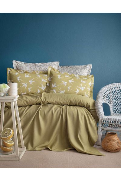 Apricitas HOME Double Bamboo Pique Set Freely Olive - Duvet Cover Pique Set