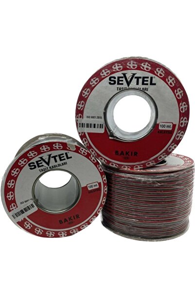 Sevtel Yassı Kordon Kablo 2*0.75 Mm2 Siyah 1 Mt - 5000