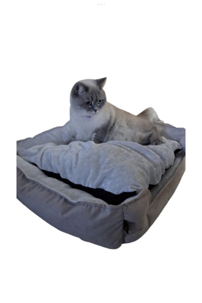 Ber vet pet سرير ناعم وقابل للغسل للقطط والكلاب مقاس 50*50 سم بلون الجمل - تص...