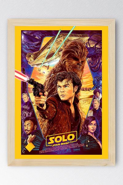 Saturn Star Wars Solo Framed Painting - Space Wars Fim Poster Painting