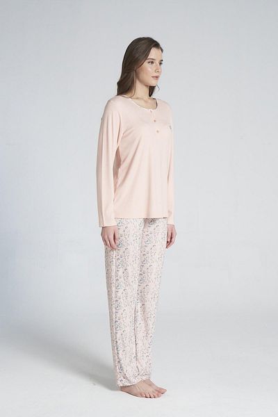 gd goldoremi 1718 Women's Buttoned Long Sleeve Pajamas Set