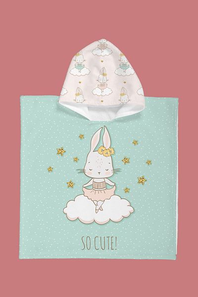 Evdek Πετσέτα παραλίας Ballerine Bunny Kids Poncho