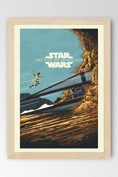 Saturn Star Wars the Rise of Skywalker Framed Painting - Space Wars Fim Poster Painting