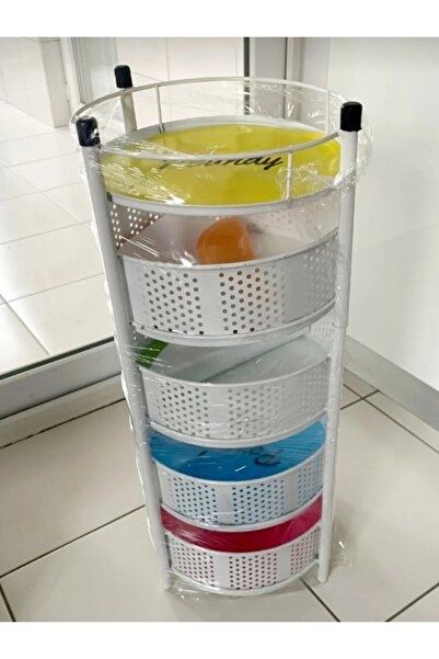 Vespak Sebzelik-meyvelik Metal Beyaz Paslanmaz 4 Katlı Açılır Kapanır Dekorat...