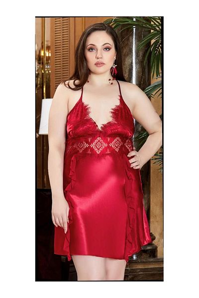 GOLDOREMİ Jeremi 3240 Set cămașă de noapte dublă oversize din satin