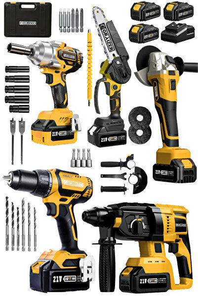 Graizer Mega 5 Set Dal Budama
Akülü Vidalama Somun Sökme  Taşlama Kırıcı Delici Set