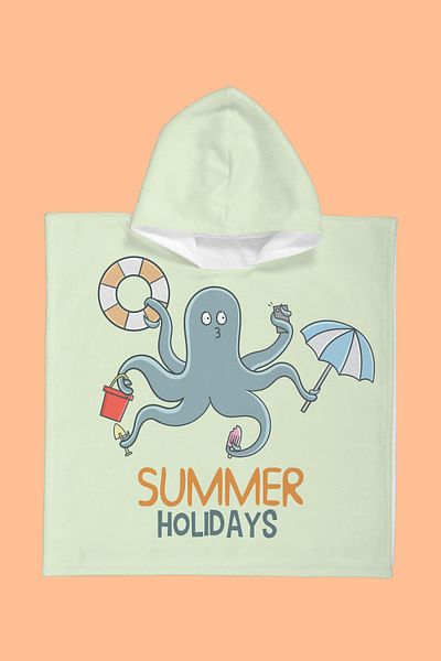 Evdek Πετσέτα παραλίας Summer Octopus Kids Poncho