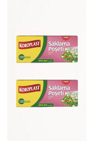 Koroplast 2 Packs of Refrigerator Bags Medium Size 120 Pcs(120X2:240 Pcs)