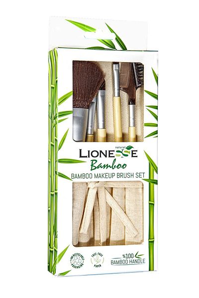 Lionesse 326 Model Bamboo Makeup Brush Set - With Case